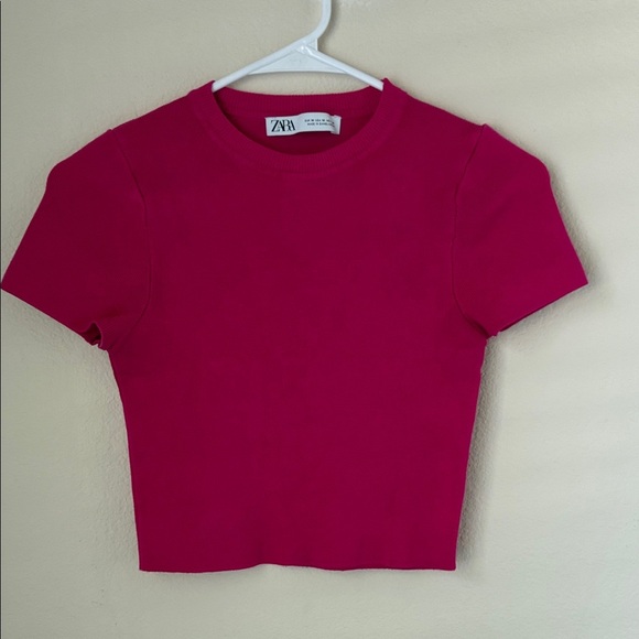 Zara Bright Pink Crop Top - Picture 2 of 5
